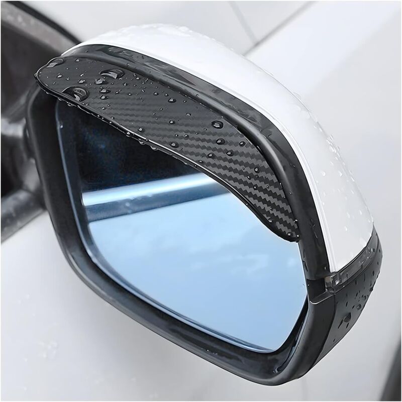 foto del prodotto cyslmuk specchietto retrovisore antipioggia e antifumo da 2 pezzi, specchietto laterale universale in fibra di carbonio