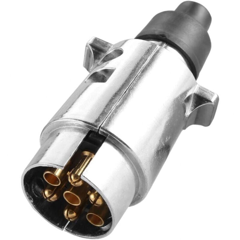 foto del prodotto cyslmuk spina per rimorchio in metallo a 7 pin, presa per rimorchio in metallo maschio impermeabile a 7 pin, adattatore per spina a 7 pin da 12 v