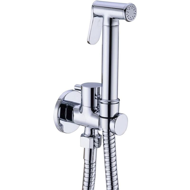 foto del prodotto cyslmuk spruzzatore per bidet, kit spruzzatore per bidet portatile in rame con valvola di intercettazione in ottone, cromato