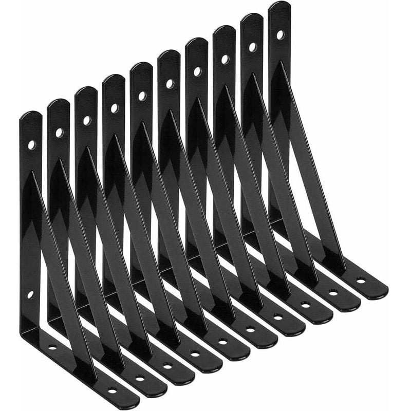 foto del prodotto cyslmuk staffa per mensola a muro, 10 pezzi di staffe fisse per mensole, telaio galleggiante in metallo resistente a 90 gradi, 15x9,5 cm mensola
