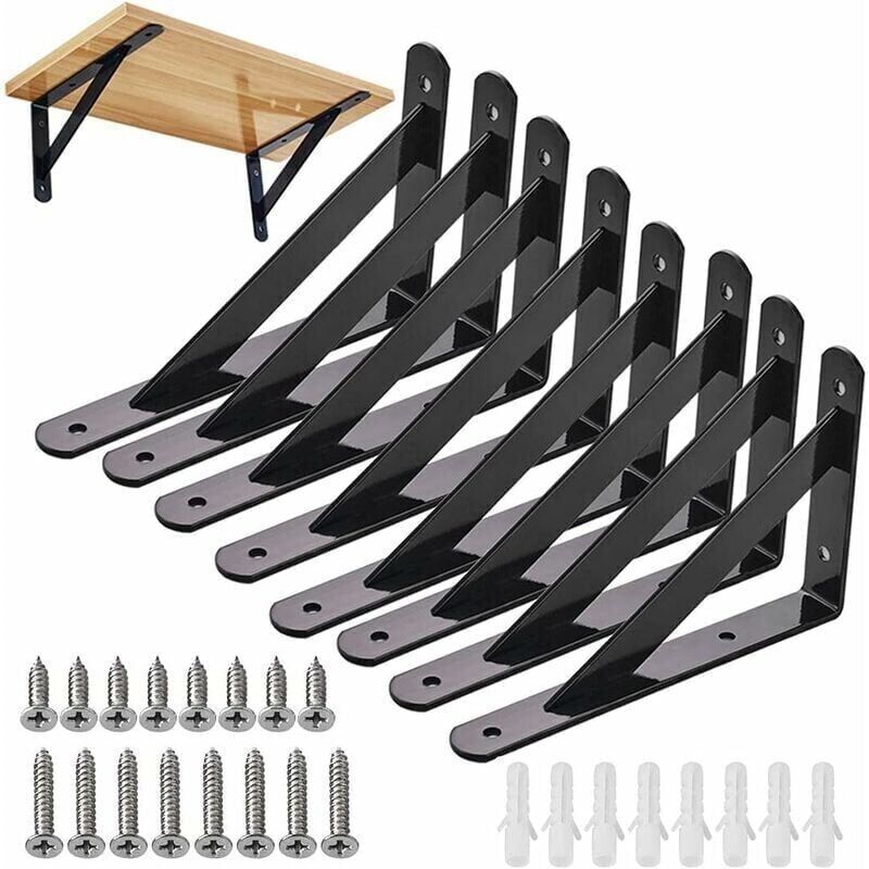 foto del prodotto cyslmuk staffa per mensola a muro, 6 pezzi di staffe fisse per mensole, telaio galleggiante in metallo resistente a 90 gradi, 15x9,5 cm mensola a