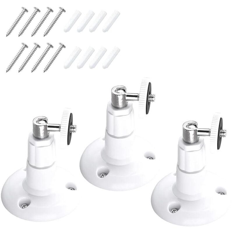 foto del prodotto cyslmuk supporto da parete regolabile a 360 , confezione da 3, compatibile con ring stick up cam pro, regolabile a 360 , per telecamera da interni