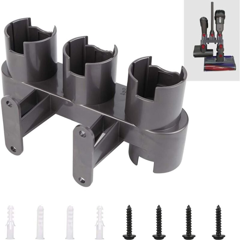 foto del prodotto cyslmuk supporto per accessori da parete, set convertitore adattatore per dyson v11 v10 v8 v7, sostituzione per aspirapolvere dyson grigio, con
