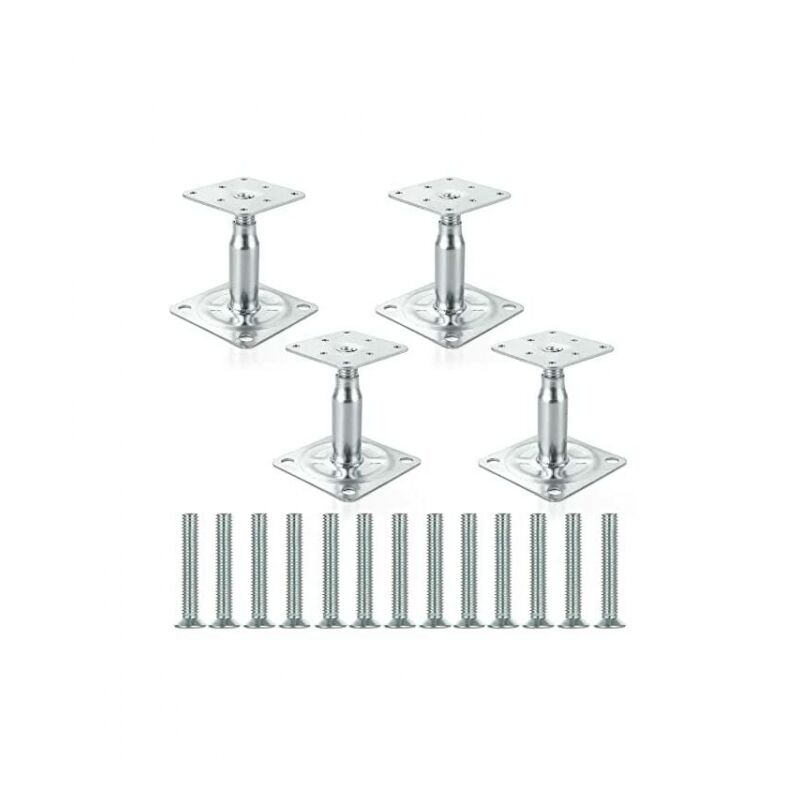 foto del prodotto cyslmuk supporto per boss zincato da 4 pezzi regolabile da 100 150 mm per tetti di edifici per impieghi gravosi