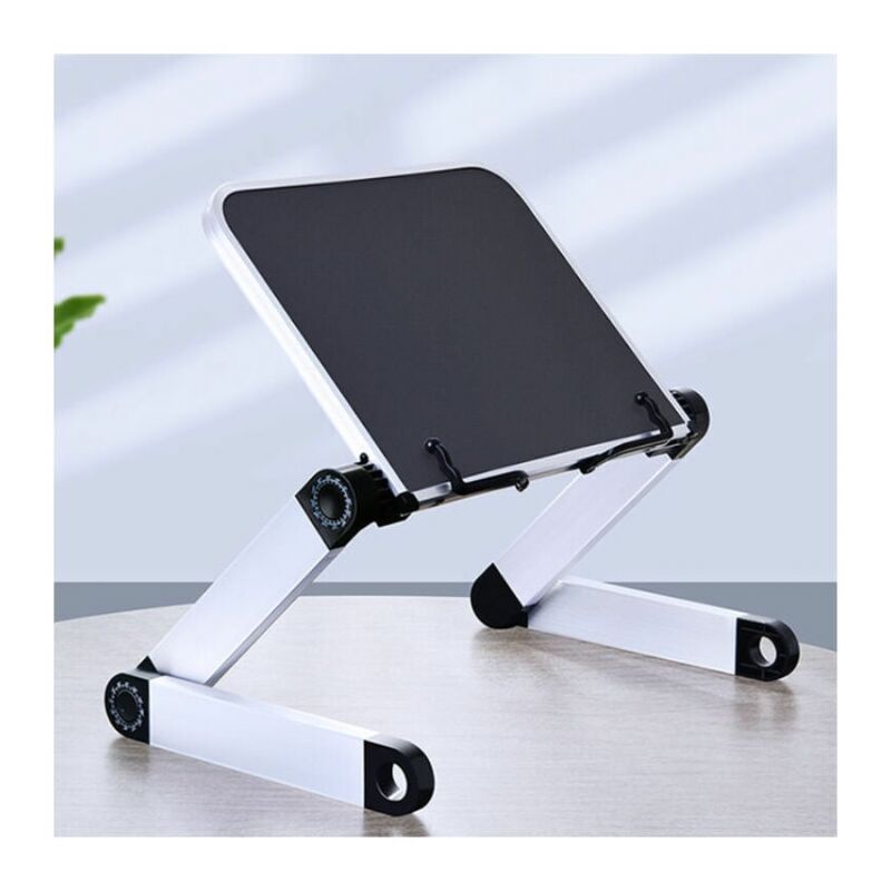 foto del prodotto cyslmuk supporto per leggio nero supporto per inclinazione regolabile vassoio regolabile a 360 altezza e angolazione leggio pieghevole portatile