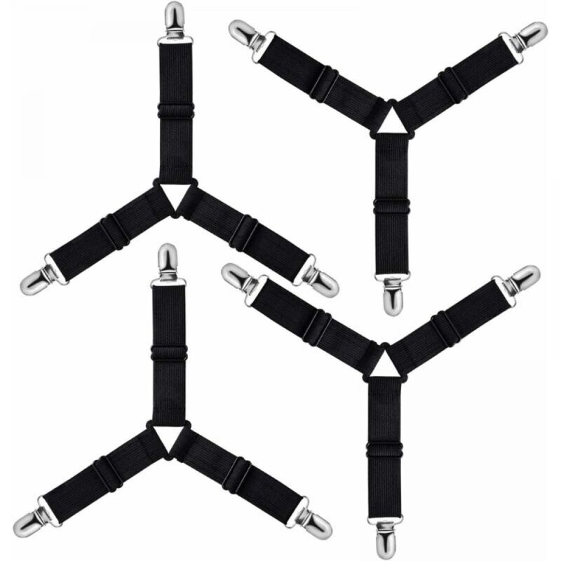 foto del prodotto cyslmuk supporto per lenzuolo con angoli triangolare regolabile, cinghia ferma lenzuolo per biancheria da letto, lenzuolo, asse da stiro,