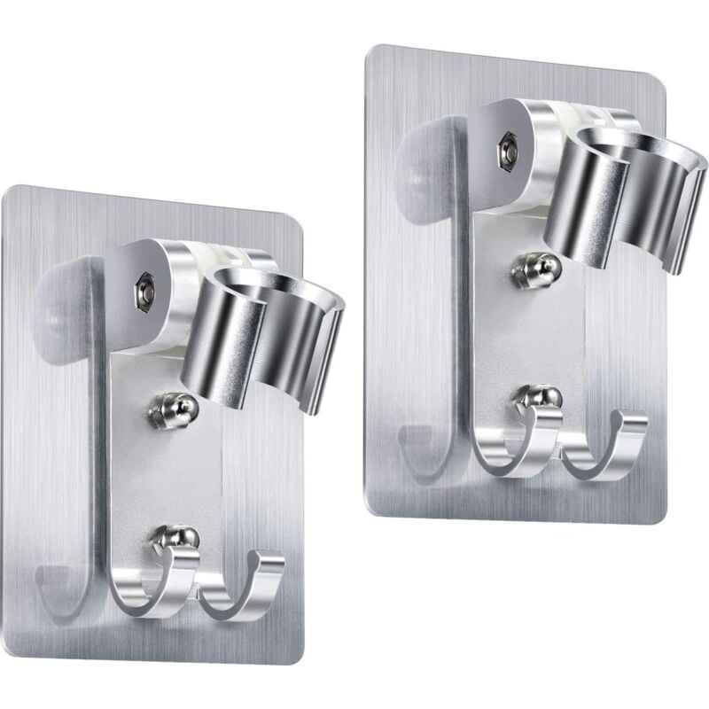 foto del prodotto cyslmuk supporto per soffione doccia adesivo resistente, supporto per soffione doccia a parete, supporto per soffione doccia regolabile con 2