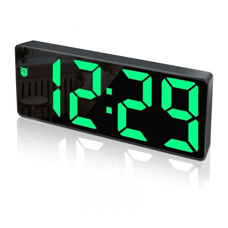 foto del prodotto cyslmuk - sveglia digitale, ampio display led, orologio a specchio con funzione snooze e connessione di ricarica usb, sveglia con luminosità