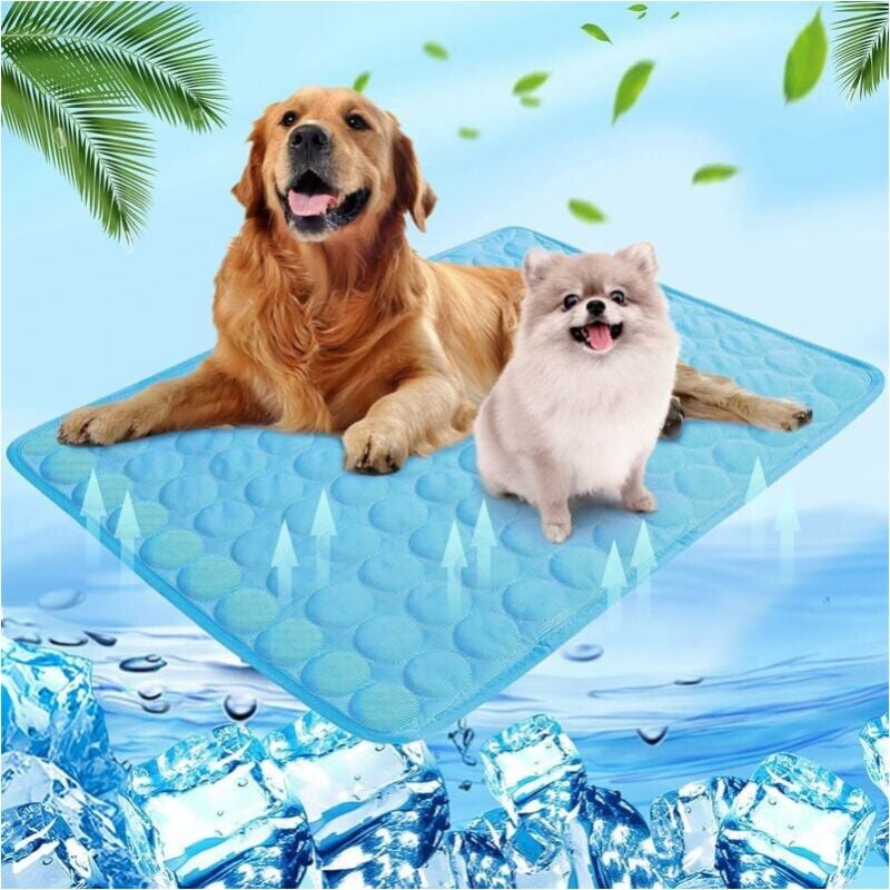 foto del prodotto cyslmuk tappetino refrigerante per cani e gatti 100 x 70 cm auto raffreddante estivo lavabile cuscino refrigerante impermeabile antiscivolo