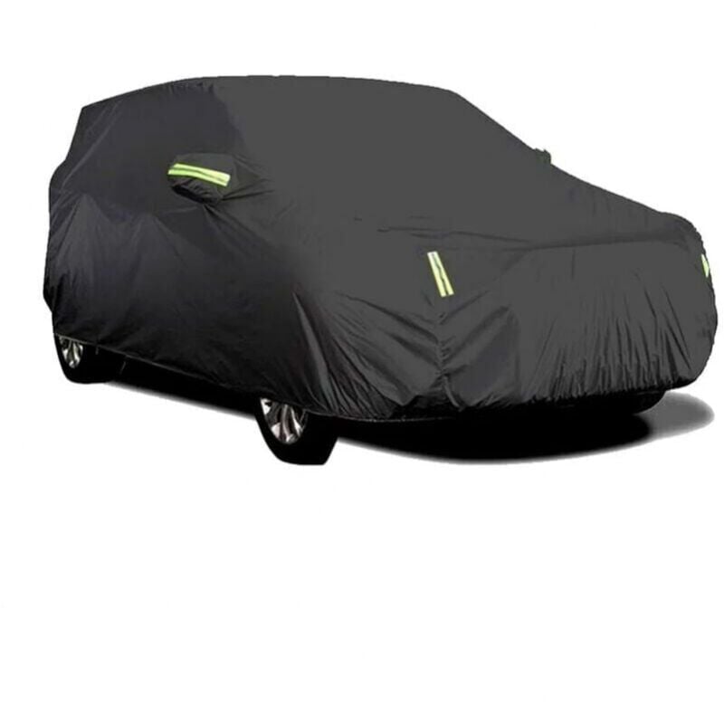 foto del prodotto cyslmuk telo copriauto per esterni, traspirante, anti uv, antipolvere e anti neve, con fibbia fissa, nero, striscia riflettente 4,2 x 1,75 x 1,5