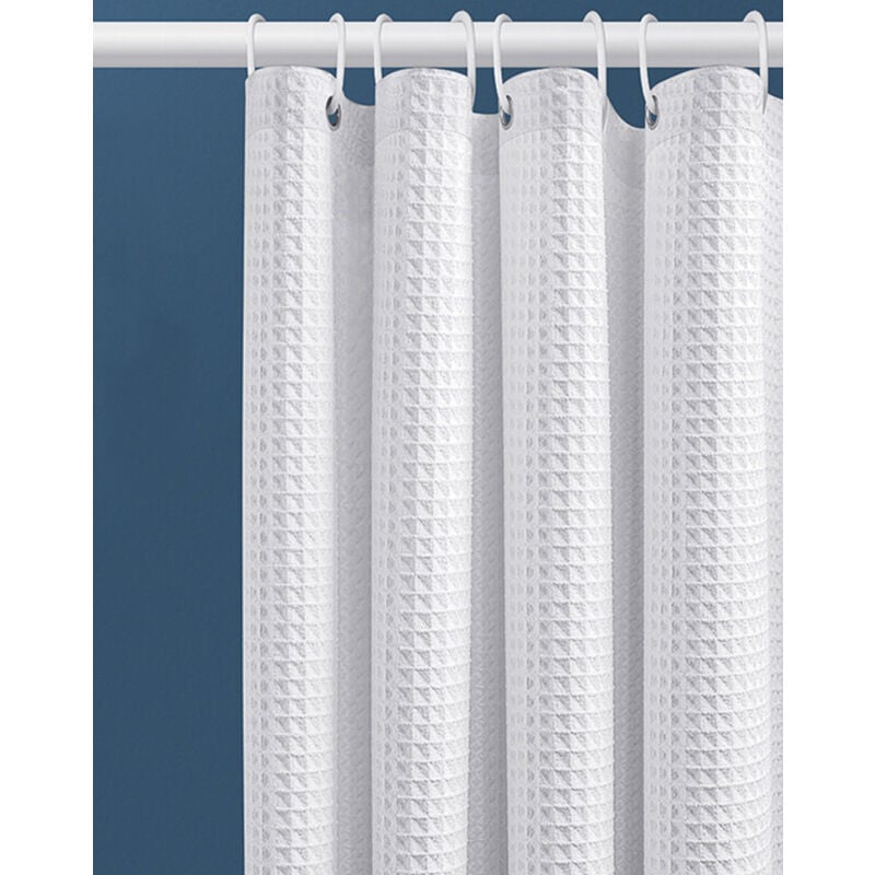 foto del prodotto cyslmuk tenda da doccia a nido d ape 80x180 cm con anelli in metallo, antimuffa, in tessuto resistente per vasca da bagno, con orlo appesantito