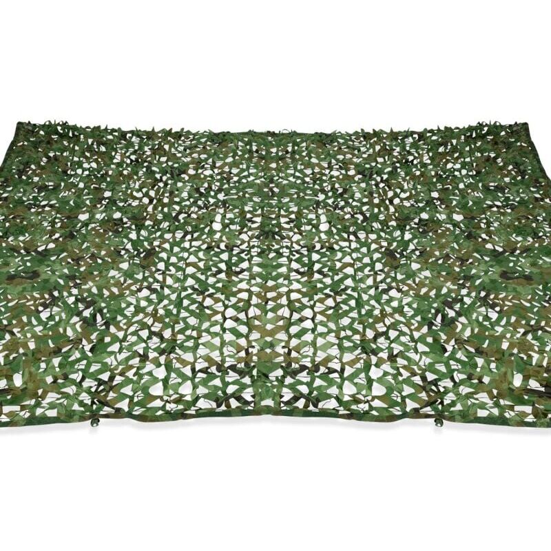 foto del prodotto cyslmuk tenda da sole a vela rettangolare con design mimetico 5x4 metri traliccio verde