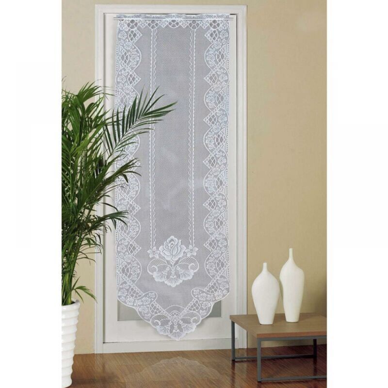 foto del prodotto cyslmuk tenda per porta in pizzo, tende in voile semitrasparenti da 60 cm x 180 cm, tenda ricamata per la decorazione della casa, soggiorno, camera