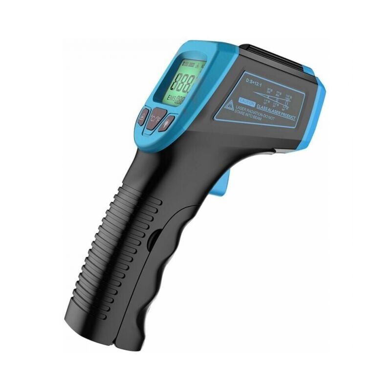 foto del prodotto cyslmuk termometro a infrarossi blu, pistola laser digitale senza contatto per la temperatura 58 fa 1112 f 50 ca 600 c con display lcd, blu,