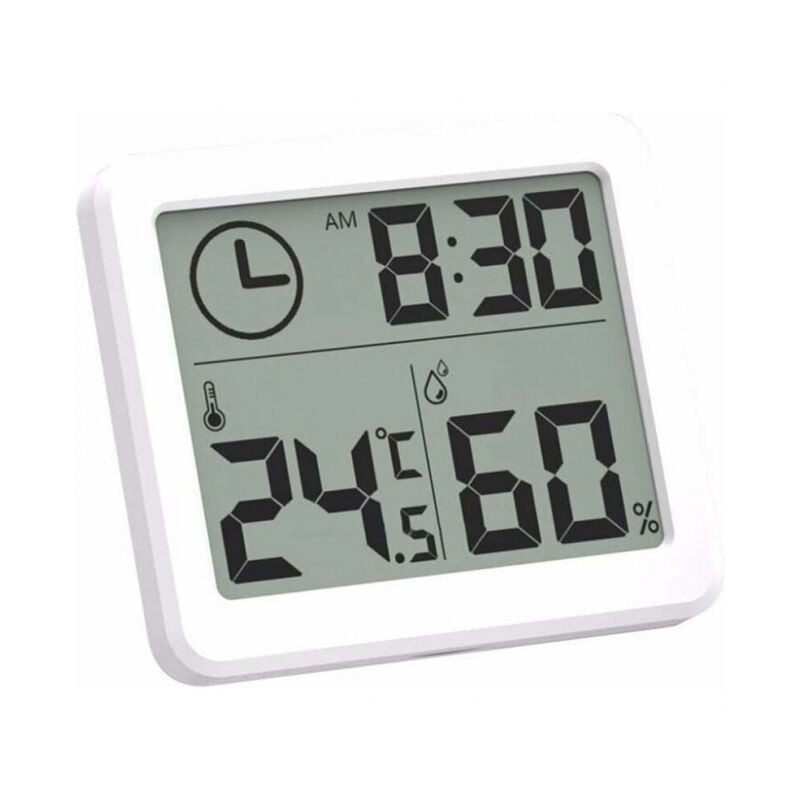 foto del prodotto cyslmuk termometro digitale per interni, igrometro, stazione meteorologica, sveglia, lcd, misuratore di umidit della temperatura commutabile c f,