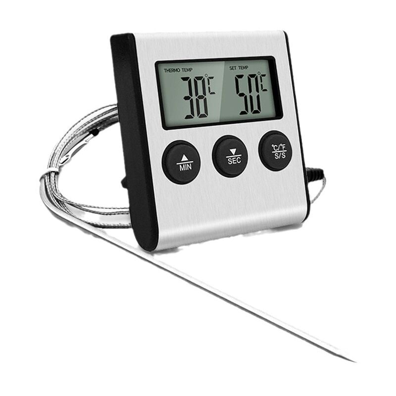 foto del prodotto cyslmuk termometro per carne per cucinare termometro per alimenti con sonda per grigliare carne barbecue acqua latte vino liquido con sonda ud09