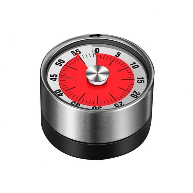 foto del prodotto cyslmuk - timer da cucina meccanico timer da cucina magnetico bianco timer da cucina rotante in acciaio inox conto alla rovescia