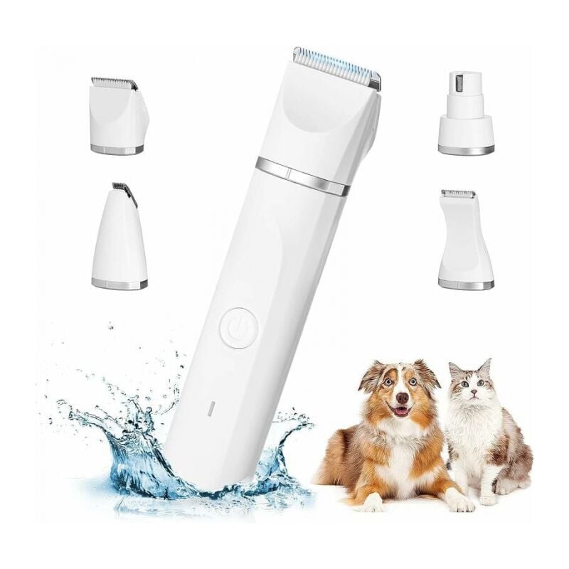 foto del prodotto cyslmuk tosatrice professionale per cani 4 in 1, silenziosa, impermeabile ipx7, tosatrice per animali domestici senza fili con cavo usb