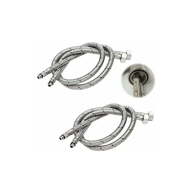 foto del prodotto cyslmuk tubo flessibile di collegamento lungo g 3 8 dn6 80 cm per rubinetti, tubo flessibile per acqua con filettatura a compressione 2 pezzi 1