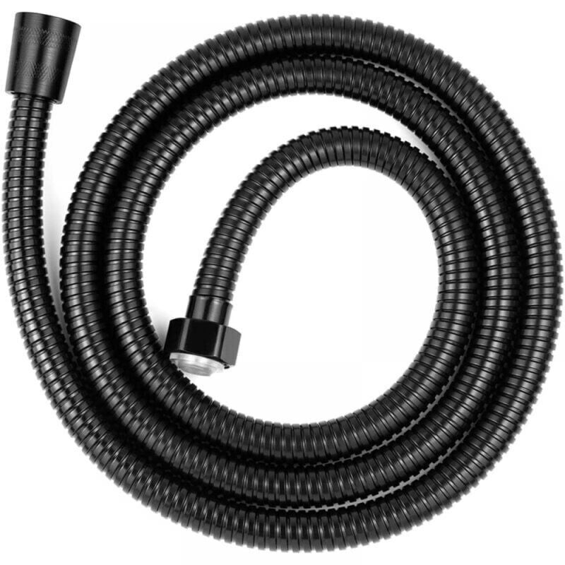 foto del prodotto cyslmuk tubo flessibile doccia universale in acciaio inox da 1,5 m antitorsione e anticorrosione, filettatura g1 2 nero