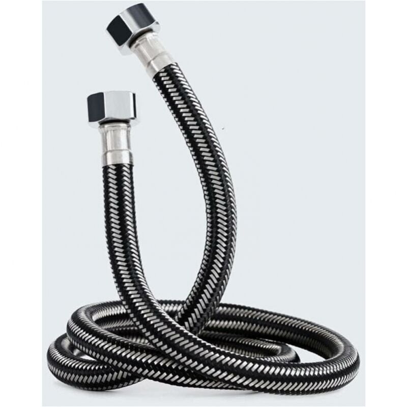 foto del prodotto cyslmuk tubo flessibile intrecciato da 2 m, g1 2 x g1 2 con treccia in acciaio inossidabile, tubo flessibile di ingresso per scaldabagno ad acqua