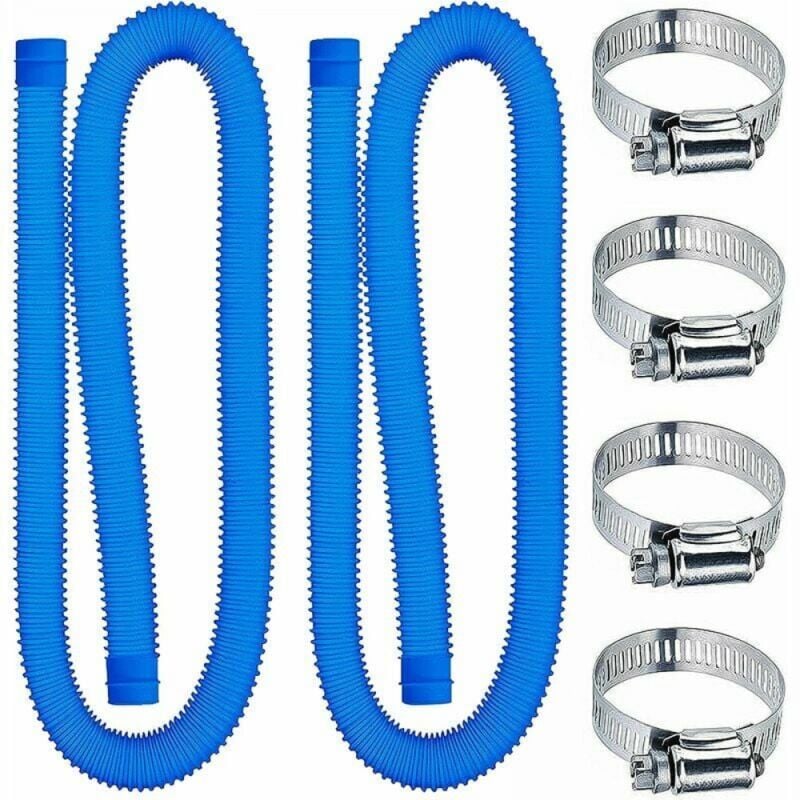 foto del prodotto cyslmuk tubo flessibile per piscina 32 mm lunghezza 150 cm blu 2 tubi per pompa filtro e sistemi di acqua salata