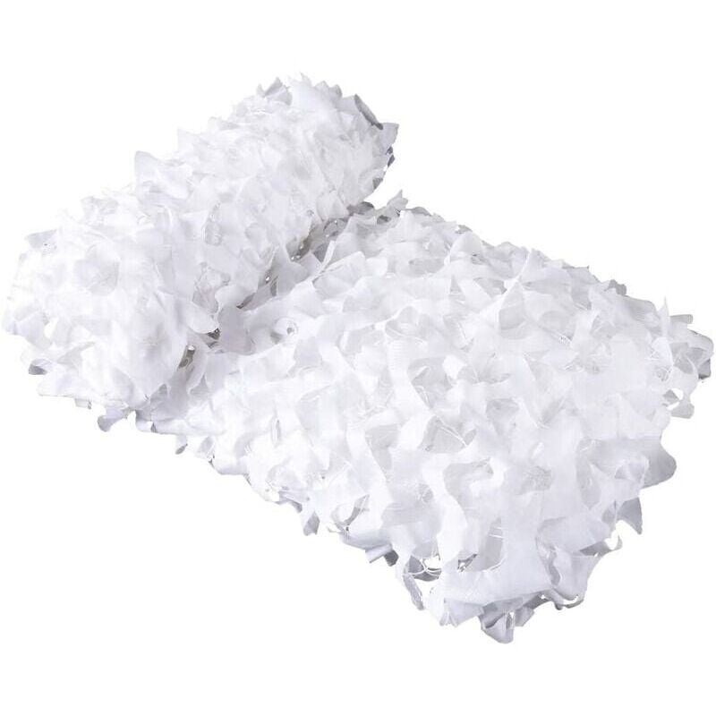 foto del prodotto cyslmuk vela ombreggiante rettangolare in maglia mimetica bianca disegno mimetico 3x4 metri bianco ymyny