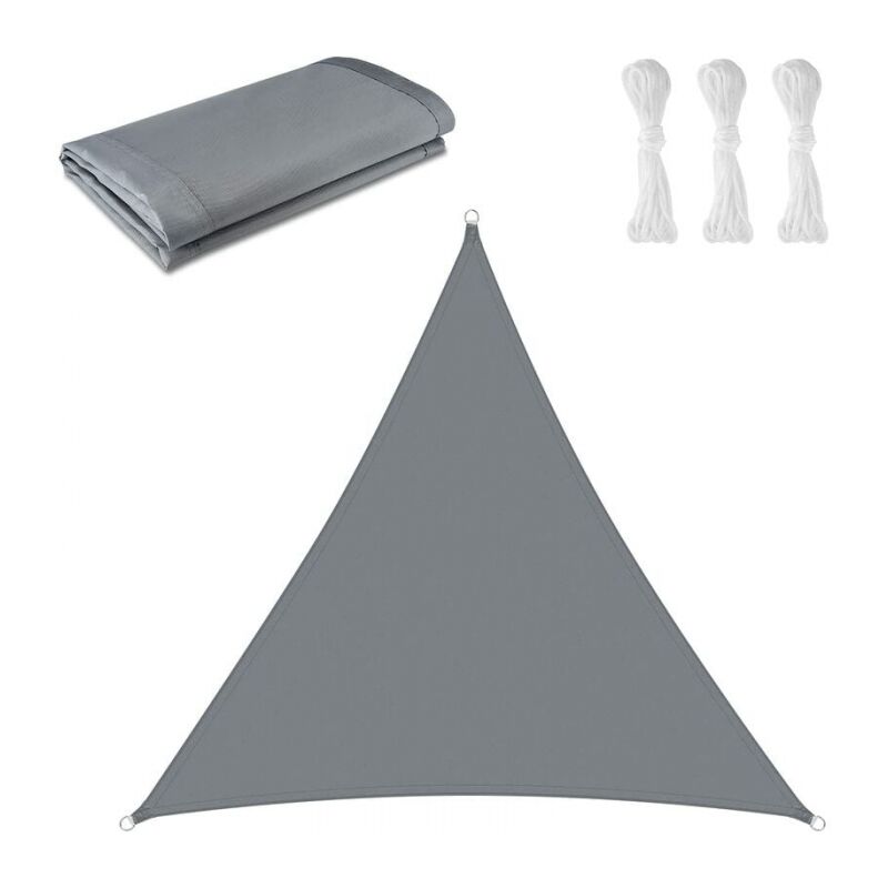 foto del prodotto cyslmuk vela ombreggiante triangolare 3 x 3 x 3 m con protezione uv per esterni, patio, giardino grigio