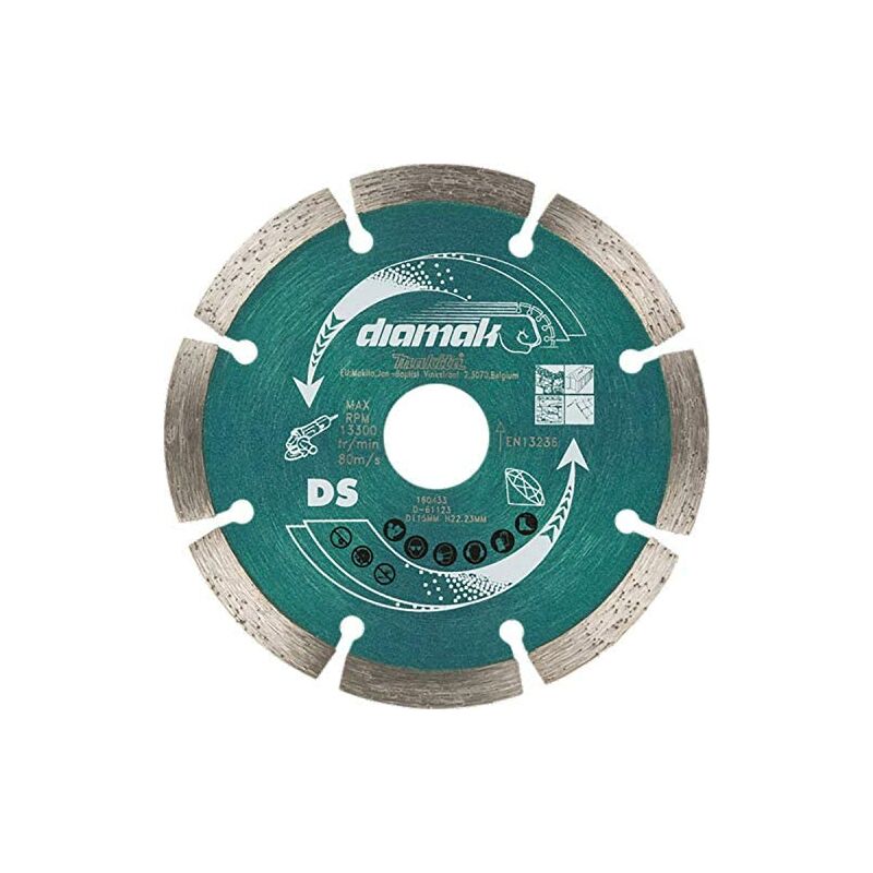 foto del prodotto d 61139 lama diamantata segmentata da 125 mm, multicolore makita