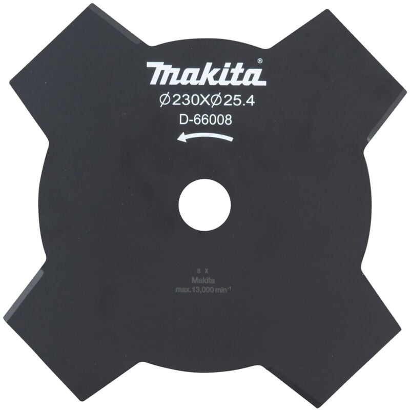 foto del prodotto d 66008 lama decespugliatori 230mm foro 25,4mm 4 denti sp 1,8mm makita