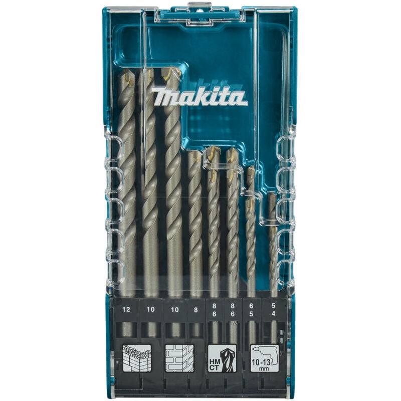 foto del prodotto d 77126 set 12 punte muro trapano avvitatore percussione makita