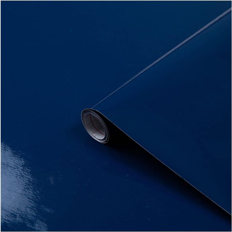 foto del prodotto d c fix pellicola adesiva per mobili blu navy tinta unita lucida pvc plastica vinile impermeabile decorativa per cucina, armadio, porta carta