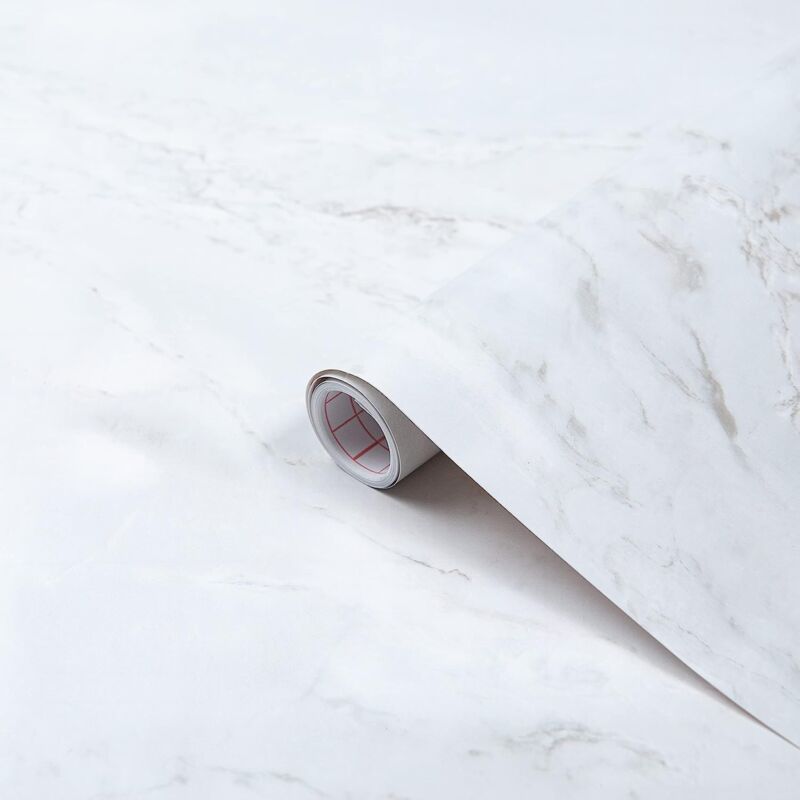 foto del prodotto d c fix pellicola adesiva per mobili marmo romeo opaco bianco pietra pvc plastica vinile impermeabile decorativa per cucina, armadio, porta carta