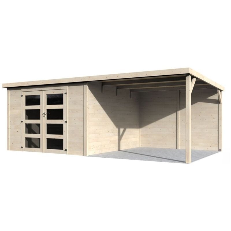 foto del prodotto d cor et jardin casa tettoia block house 580x300 legno 28 mm giardino parcheggio auto moto bici