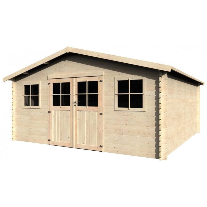 foto del prodotto d cor et jardin casetta in legno 34 mm 4,5 x 4,5 m porta 2 finestre