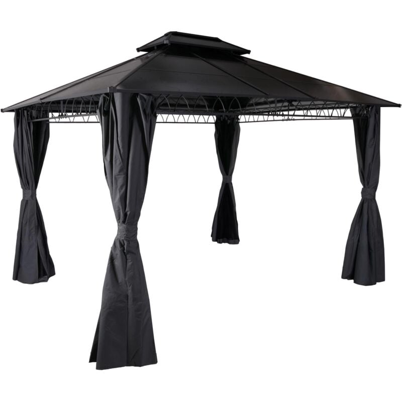 foto del prodotto d coshop26 1 pergola con tetto e 4 pareti laterali zanzariera 3,6 x 3 m grigia 040008139