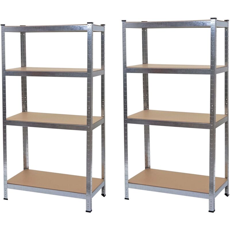 foto del prodotto d coshop26 2 ripiani per carichi pesanti 160 x 80 x 40 cm portata 320 kg ciascuno in metallo grigio e mdf 040007484