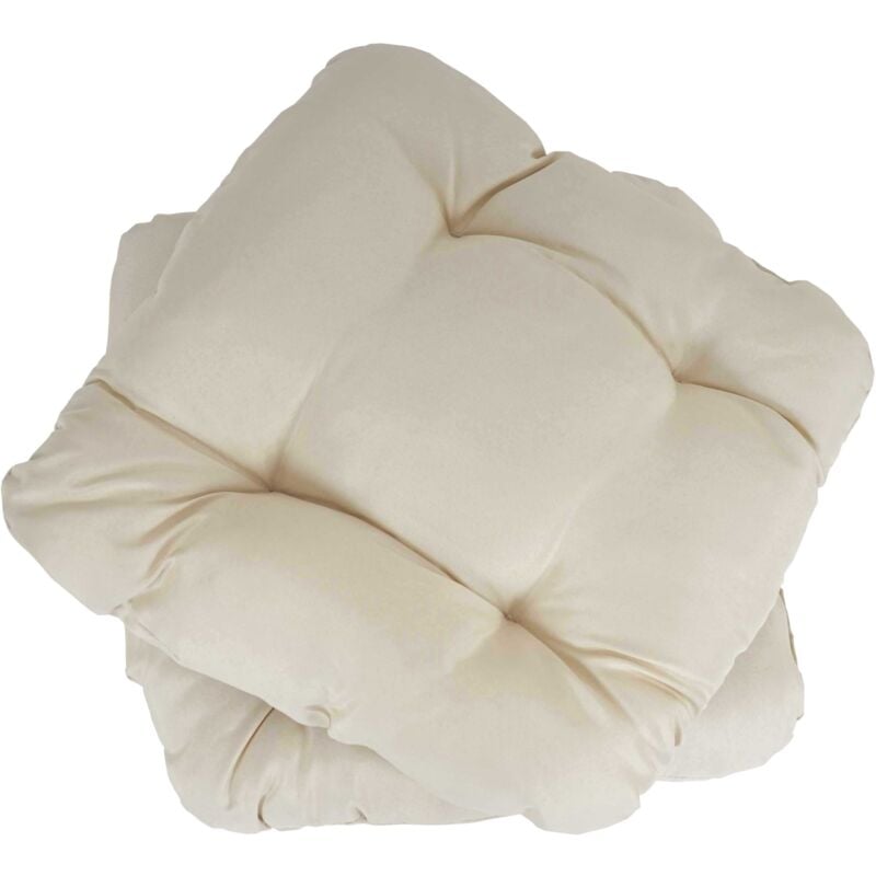 foto del prodotto d coshop26 2x cuscini per sedie da giardino terrazza balcone 41x38x8 cm tessuto crema 040000434