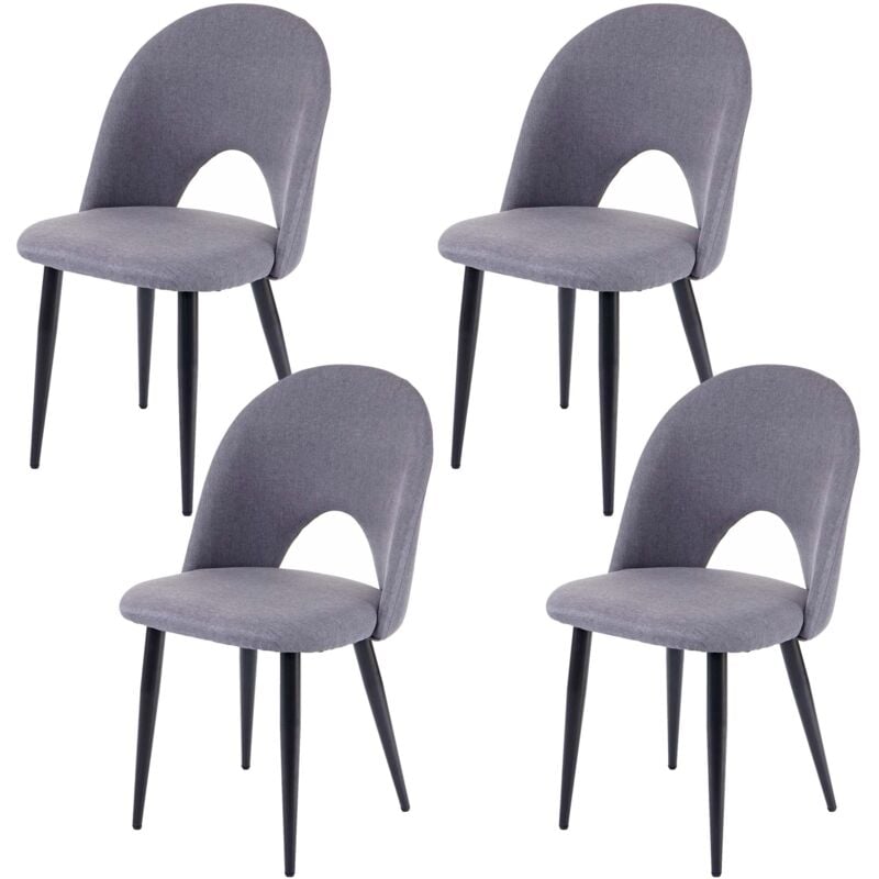 foto del prodotto d coshop26 - 4x sedie da cucina, tessuto tessuto, gambe in metallo grigio scuro 040000579