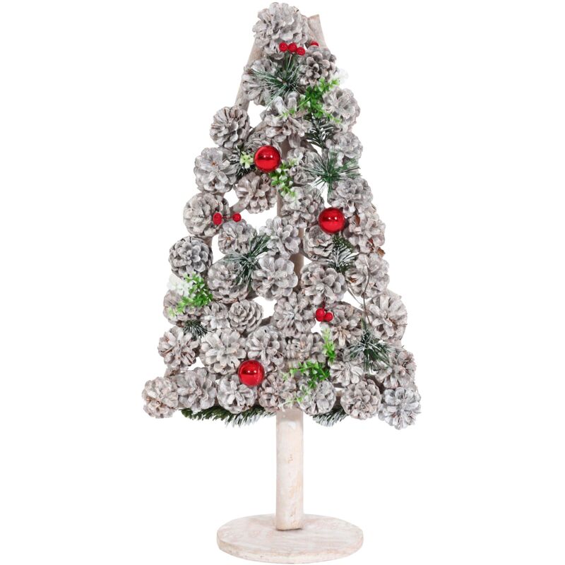 foto del prodotto d coshop26 albero di natale decorativo decorazione natalizia pigne legno 60x32x17 cm 040008329