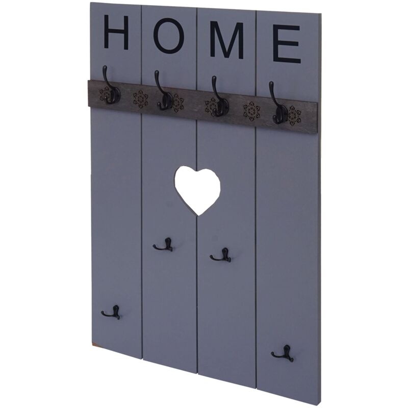 foto del prodotto d coshop26 appendiabiti da parete casa con 8 ganci pannello armadio design vintage 91 x 60 cm grigio blu 040008173