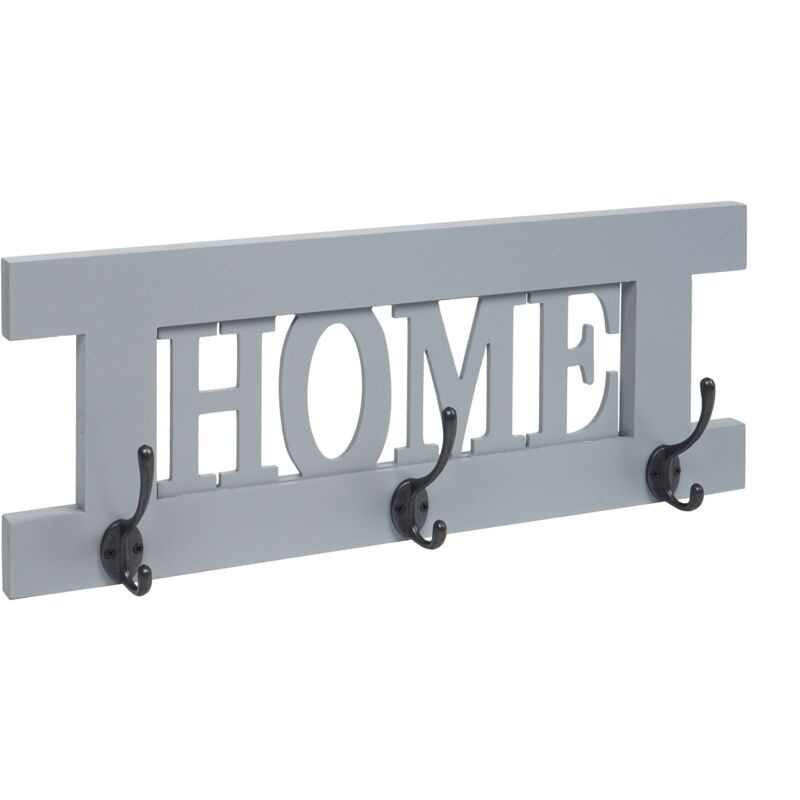 foto del prodotto d coshop26 appendiabiti da parete con 3 ganci doppi design vintage 55 x 21 cm grigio blu 040008170