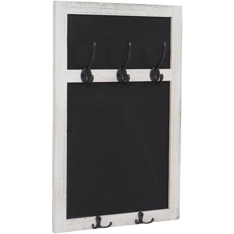 foto del prodotto d coshop26 appendiabiti da parete lavagna in gesso con 5 ganci 55x34 cm bianco vintage 040000982