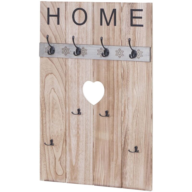 foto del prodotto d coshop26 appendiabiti da parete pannello appendiabiti stile vintage con 8 ganci 91x60 cm marrone naturale 040001007