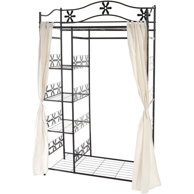 foto del prodotto d coshop26 appendiabiti in metallo ripiano in metallo 172 x 100 x 43 cm con tenda 040008167