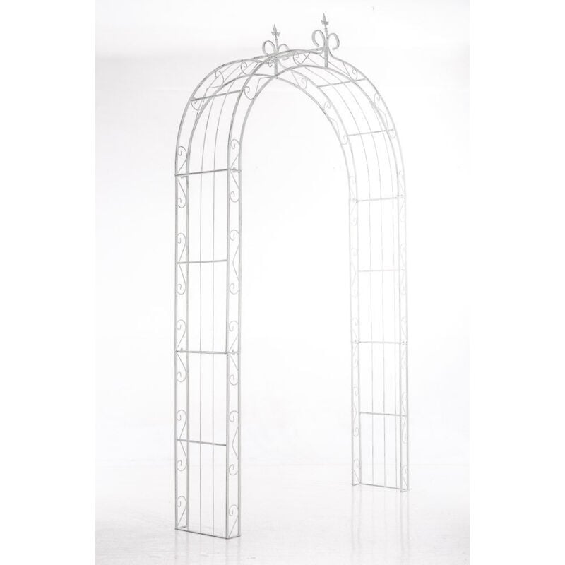 foto del prodotto d coshop26 arco per rose da giardino rivestito in ferro, altezza 260 cm, bianco invecchiato mdj10117