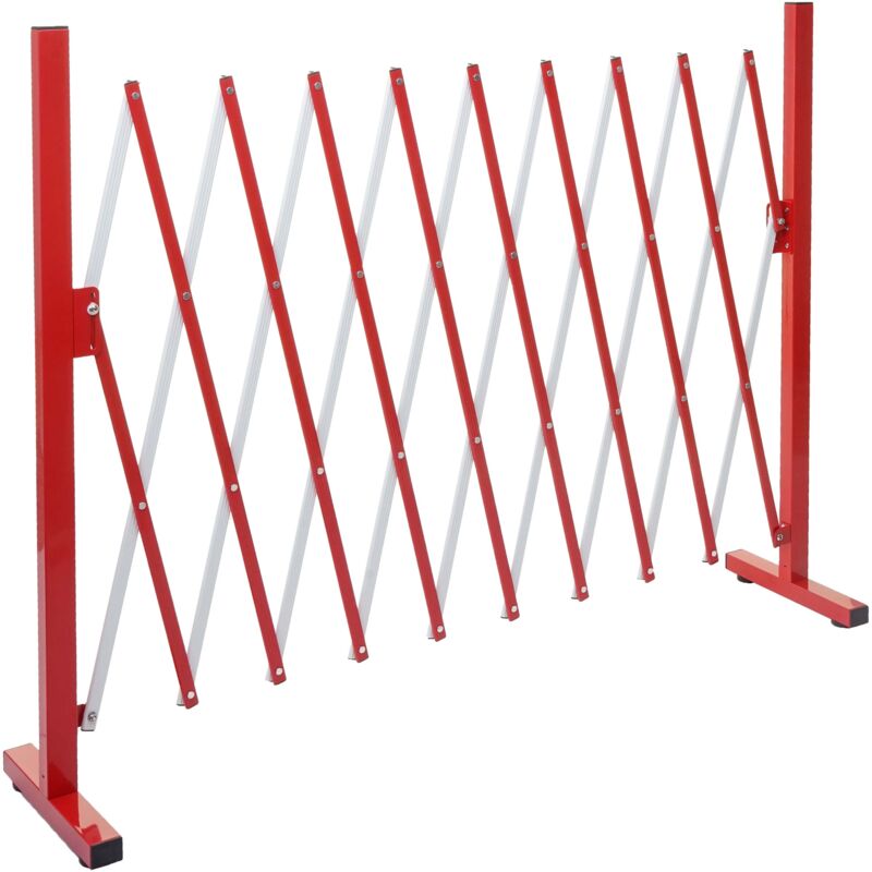 foto del prodotto d coshop26 barriera griglia di protezione recinzione estensibile a forbice in alluminio rosso bianco altezza 103 cm 040006987