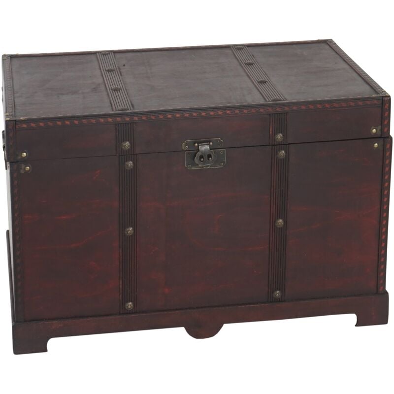 foto del prodotto d coshop26 baule portaoggetti in legno design coloniale 39x67x38 cm maniglie laterali 040002496