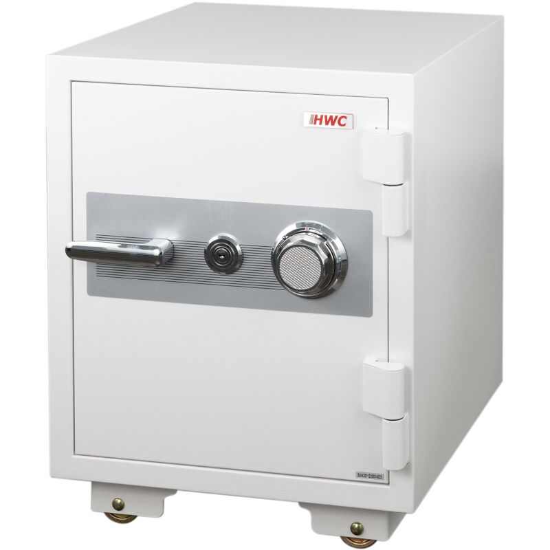 foto del prodotto d coshop26 cassaforte doppia di sicurezza con serratura e codice 60x46x47 cm 39 lt metallo bianco 040006467