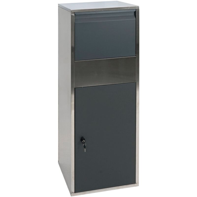foto del prodotto d coshop26 cassetta postale per pacchi in acciaio inox antracite 040001378